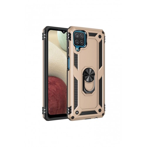 Newface Samsung Galaxy A12 Kılıf Sofya Yüzüklü Silikon Kapak - Gold Newface Samsung Galaxy A12 Kılıf Sofya Yüzüklü Silikon Kapak - Gold